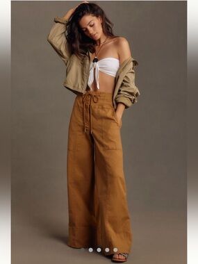 Anthropologie Maeve Utility Wide-Leg Trousers tall length